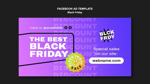 Free PSD gradient black friday template design