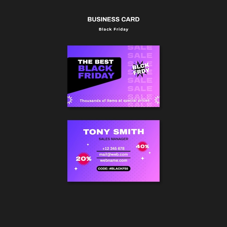 Free PSD gradient black friday template design