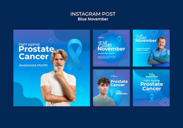 Free PSD gradient blue november template