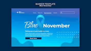 PSD gratuito modello di novembre blu sfumato