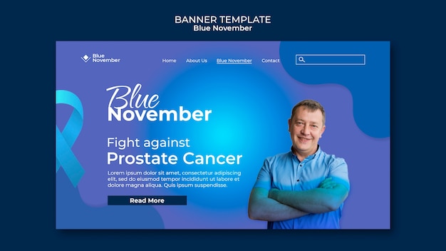 PSD gratuito modello di novembre blu sfumato