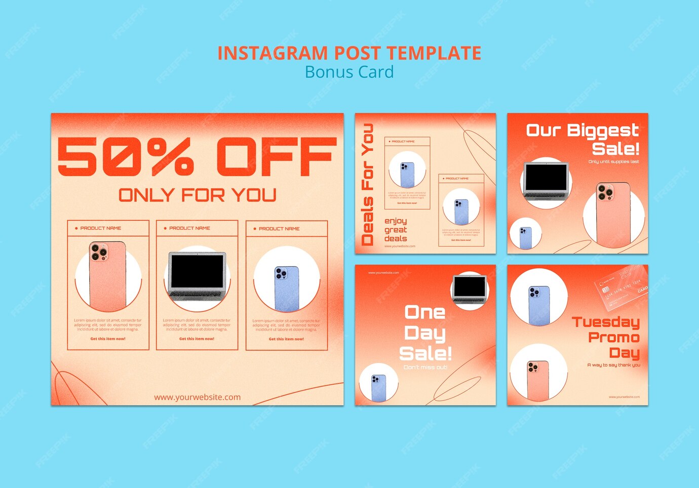 Free PSD | Gradient bonus card design template