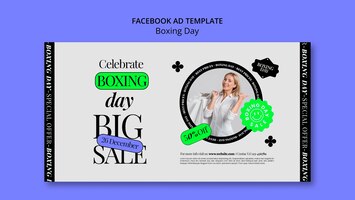 Free PSD gradient boxing day facebook template