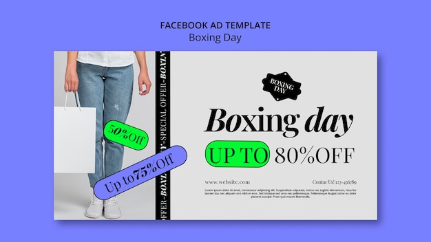 Free PSD gradient boxing day facebook template