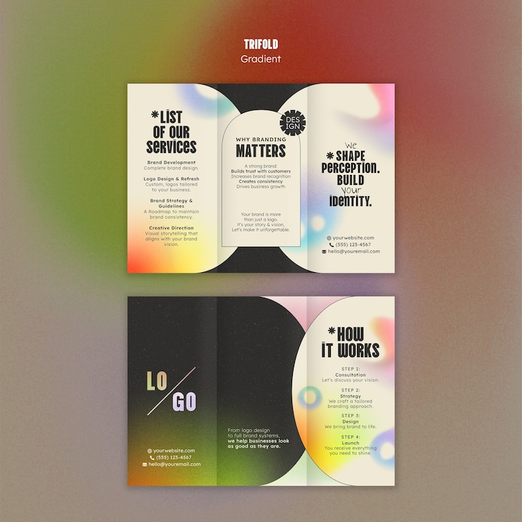 Free PSD gradient branding template design