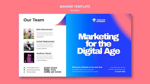 Free PSD gradient business banner template