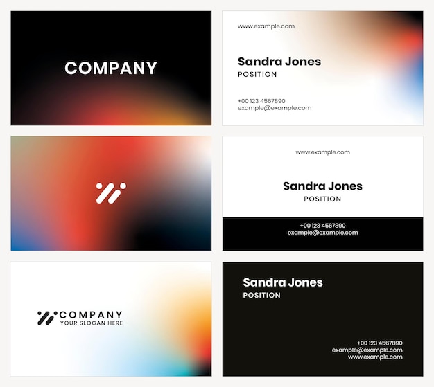 Free PSD gradient business card template psd for tech company in modern style collection