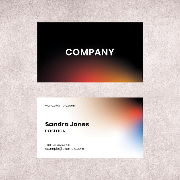 Free PSD gradient business card template psd for tech company in modern style