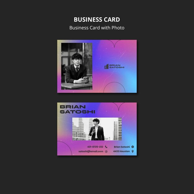 Free PSD gradient business card template