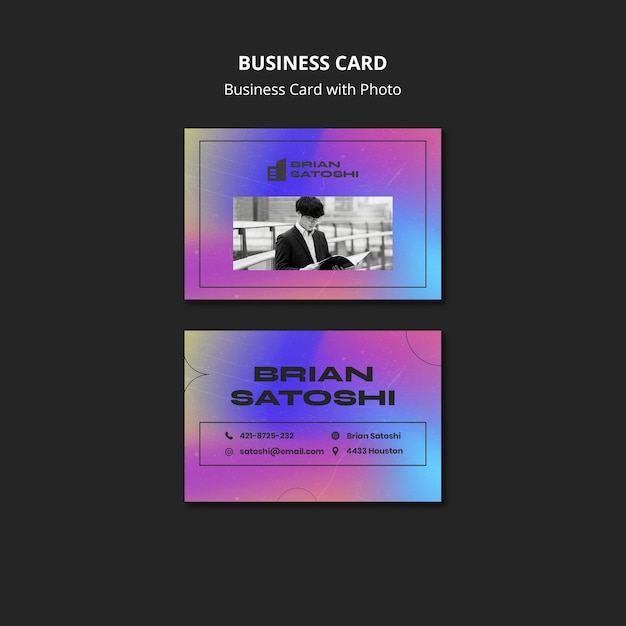 Free PSD gradient business card template