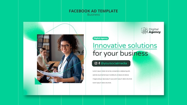 Free PSD gradient business facebook ad design template