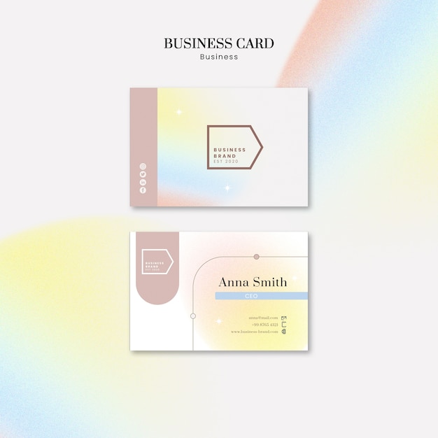 Free PSD gradient  business plan business card template