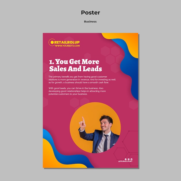 Free PSD gradient business poster template