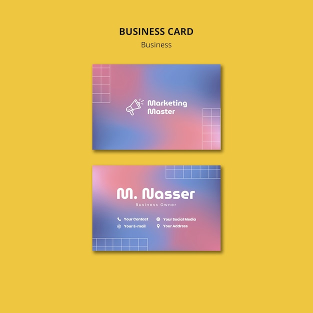 Gradient business strategy business card template