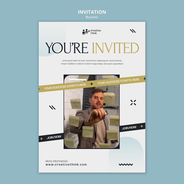 Free PSD gradient business strategy invitation template