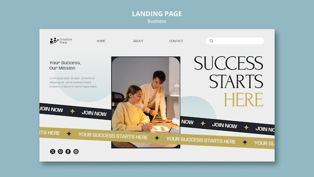 Free PSD gradient business strategy landing page