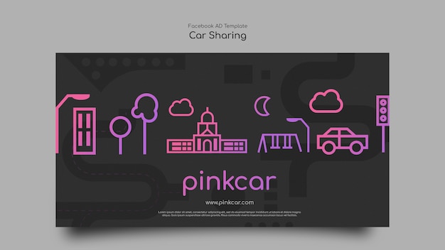 Gradient car sharing facebook template