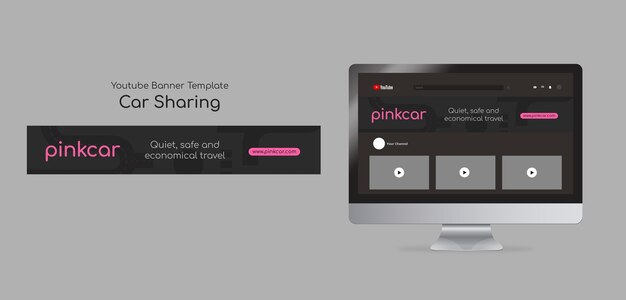 Free PSD gradient car sharing youtube banner template