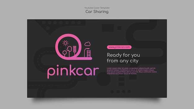 Free PSD gradient car sharing youtube cover template