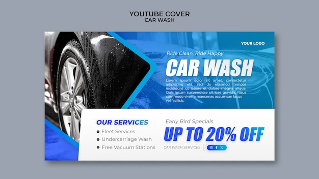 Copertina di youtube di gradient car wash