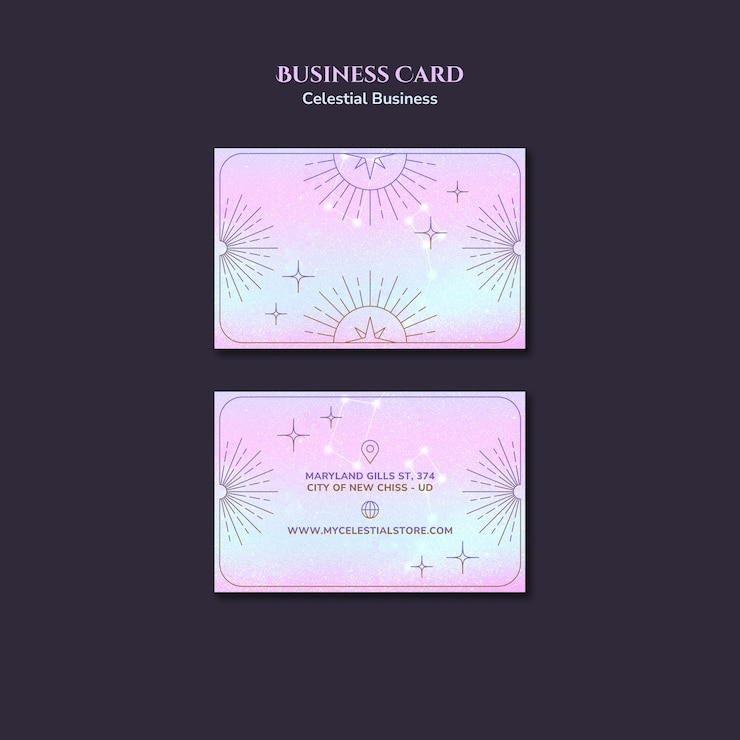 免費 PSD 天文風格的 gradient 名片