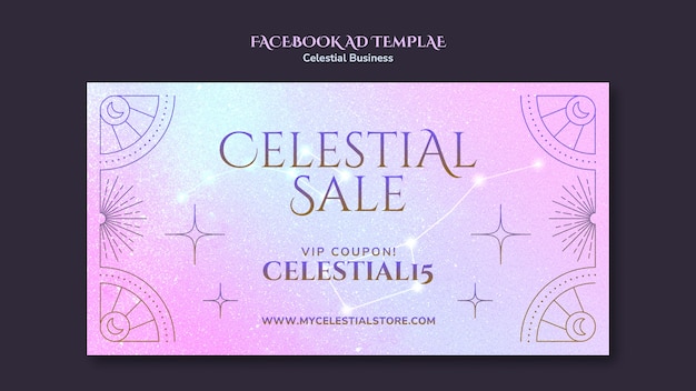 Free PSD gradient celestial style facebook template