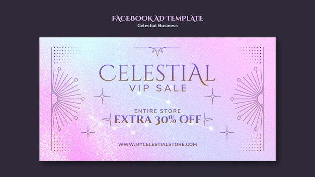 Free PSD gradient celestial style facebook template