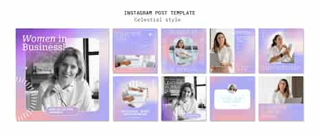 Free PSD gradient celestial style instagram posts