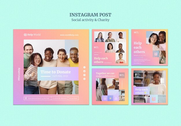 Gradient charity template design