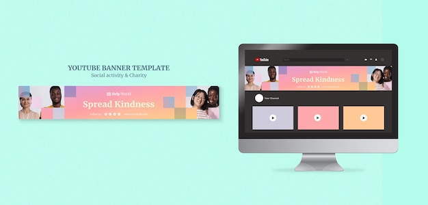 Free PSD gradient charity template design