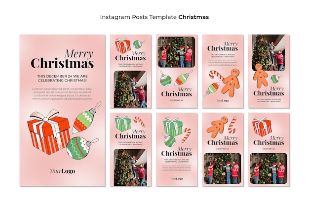 Free PSD gradient christmas celebration instagram stories