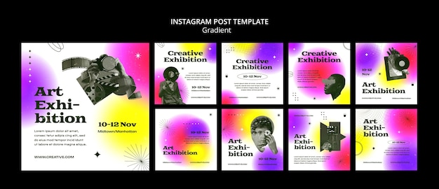 Free PSD gradient creative exhibition design