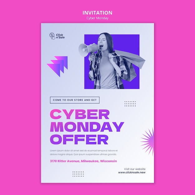 Gradient cyber monday invitation