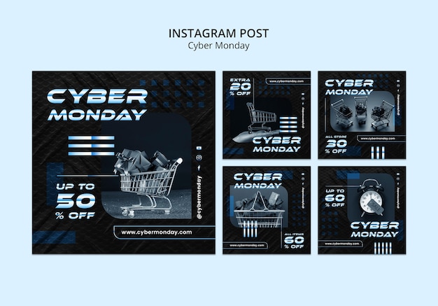 Free PSD gradient cyber monday template