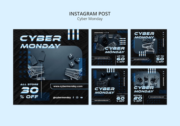 Free PSD gradient cyber monday template