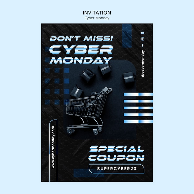 Free PSD gradient cyber monday template