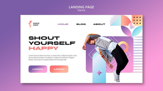 Gradient dance performance landing page