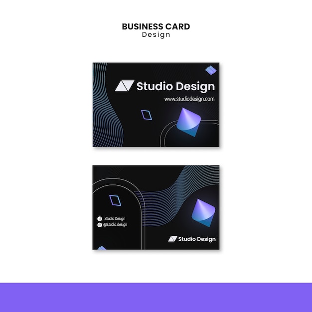 Gradient design business card template – Free PSD download