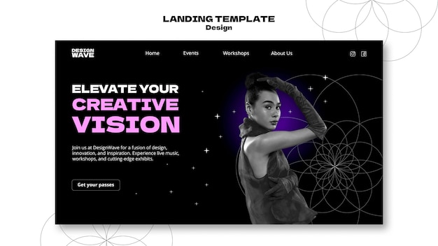 Free PSD gradient design concept landing page template