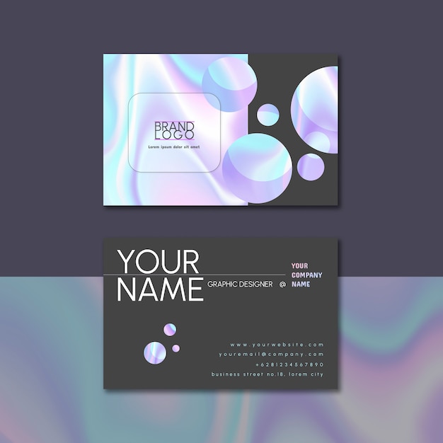 Free PSD gradient design studio  business card template