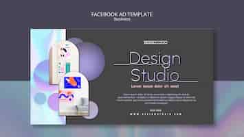 PSD gratuito modello facebook dello studio di design sfumato