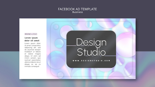 Modello facebook dello studio di design sfumato