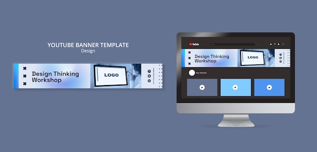 Modern Gradient Design Template for Art Exhibition and YouTube Channels