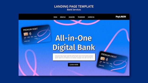 Free PSD gradient digital banking template