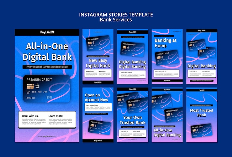 Free PSD gradient digital banking template