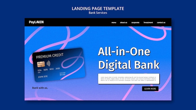 Free PSD gradient digital banking template