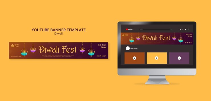मुफ़्त PSD ग्रेडिएंट दिवाली टेम्पलेट डिज़ाइन