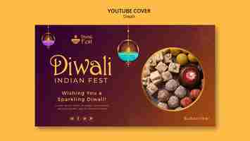 Free PSD gradient diwali template design