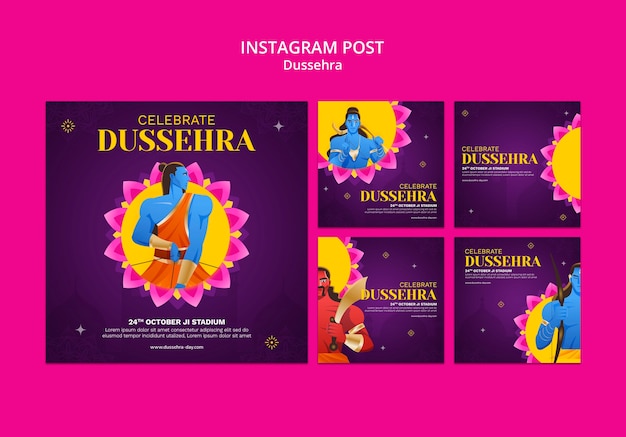 無料PSD グラデーション dussehra テンプレート デザイン