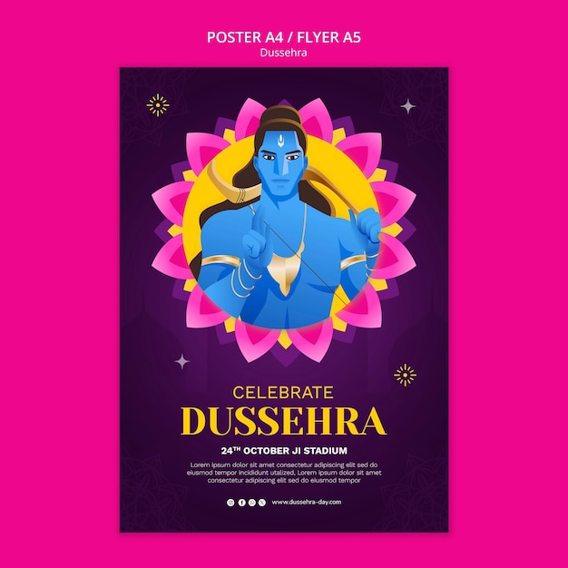 無料PSD グラデーション dussehra テンプレート デザイン